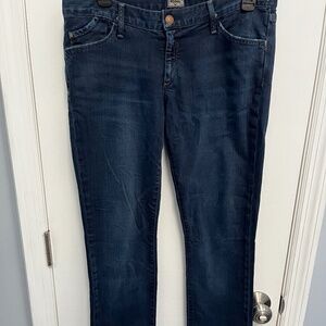 Goldsign Misfit Jeans Womens Size 29 straight Leg Mid Rise Dark Wash Blue USA